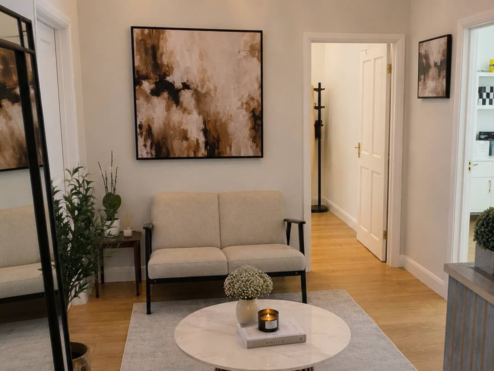 Reception and waiting area at Mona Aesthetics clinic in Central Leeds